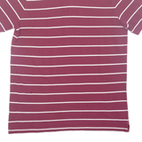 CHAPS Mens Polo Shirt Maroon Striped L