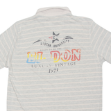 EL DON Mens Polo Shirt Grey Striped L