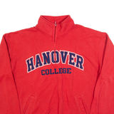 CHAMPION Hanover College Mens Sweatshirt Red 1/4 Zip USA L