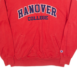 CHAMPION Hanover College Mens Sweatshirt Red 1/4 Zip USA L