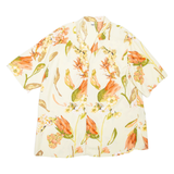 TRU Womens Printed Shirt Green Collared Floral UK 20