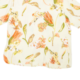 TRU Womens Printed Shirt Green Collared Floral UK 20