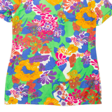 Womens Printed Shirt Green Collared Floral M