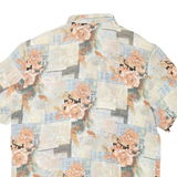 BIAGGINI Sheer Womens Printed Shirt Beige Collared Floral L