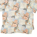 BIAGGINI Sheer Womens Printed Shirt Beige Collared Floral L