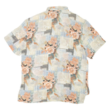 BIAGGINI Sheer Womens Printed Shirt Beige Collared Floral L