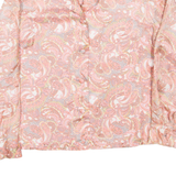 Womens Printed Shirt Pink Collared Long Sleeve Paisley L