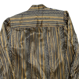 Womens Printed Shirt Brown Collared Long Sleeve Striped XL