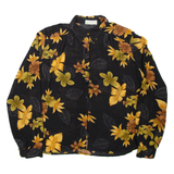 MIDAS Womens Printed Shirt Black Collared Long Sleeve Floral XL