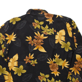 MIDAS Womens Printed Shirt Black Collared Long Sleeve Floral XL