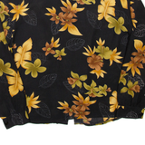 MIDAS Womens Printed Shirt Black Collared Long Sleeve Floral XL