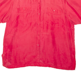 DEVILLE Womens Shirt Red Collared XL