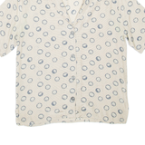 Womens Printed Shirt Beige Collared Floral L