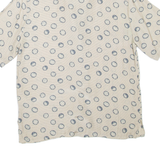 Womens Printed Shirt Beige Collared Floral L