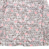 Womens Printed Shirt Grey Collared Long Sleeve Crazy Pattern L