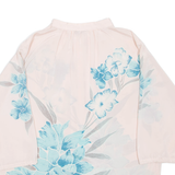 Womens Printed Blouse Pink 3/4 Sleeve Floral L