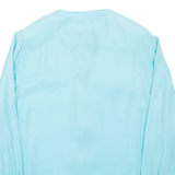 Womens Printed Blouse Blue Long Sleeve Spotted L