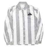 RO Womens Printed Shirt Grey Collared Long Sleeve Striped L