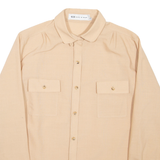 HUCKE Womens Shirt Brown Collared Long Sleeve M