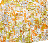 Womens Printed Shirt Orange Collared Long Sleeve Crazy Pattern L