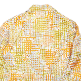 Womens Printed Shirt Orange Collared Long Sleeve Crazy Pattern L