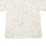 NICK TAYLOR Womens Printed Shirt Cream Collared L