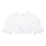 LANDHAUS Womens Cropped Top White V-Neck M