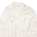 Womens Printed Blouse Beige Collared Long Sleeve L