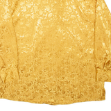 CREATION ATELIER Womens Printed Blouse Gold Collared Long Sleeve Floral L