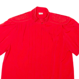 Womens Blouse Red High Neck L