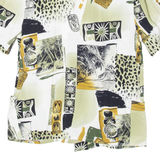 Blazer Womens Printed Shirt Green V-Neck Viscose Crazy Pattern S