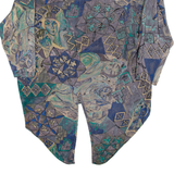 Womens Printed Blouse Grey Long Sleeve Crazy Pattern ONE SIZE