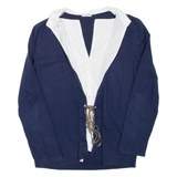 US POLO ASSN Womens Blouse Blue Collared Long Sleeve M