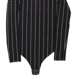 KARL KANI Womens Printed Bodysuit Black Long Sleeve M