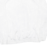 Womens Printed Blouse White Collared Long Sleeve L