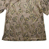 Womens Printed Top Brown Floral L
