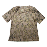 Womens Printed Top Brown Floral L