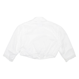 WALDORFF Womens Cropped Blouse White V-Neck M