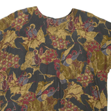 Womens Printed Top Brown Crazy Pattern L