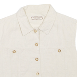 Womens Cropped Shirt Beige Collared M