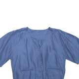 Womens Cropped Top Blue V-Neck M