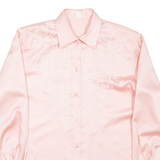 Womens Shirt Pink Collared Long Sleeve UK 14