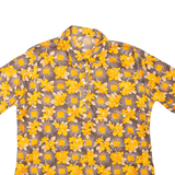 Womens Printed Shirt Orange Collared Floral M