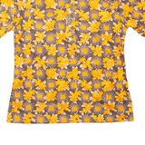 Womens Printed Shirt Orange Collared Floral M