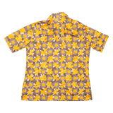 Womens Printed Shirt Orange Collared Floral M