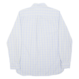 TOMMY HILFIGER 80s 2 ply Mens Shirt Blue Check Long Sleeve L