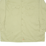 DICKIES Mens Plain Shirt Brown Long Sleeve 2XL