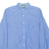 NAUTICA Classic Fit Mens Plain Shirt Blue Long Sleeve M