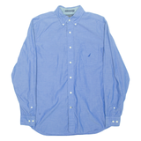 NAUTICA Classic Fit Mens Plain Shirt Blue Long Sleeve M