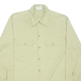 DICKIES Mens Plain Shirt Beige Long Sleeve L